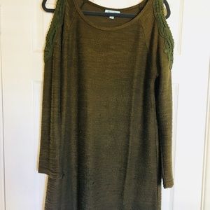 Sweater Dress with Cut-out Shoulders